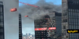 شاهدوا.. اندلاع حريق ببرج مركز التجارة بالعاصمة البلجيكية بروكسيل
