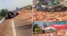 إصابات وخسائر بالجملة في انقلاب شاحنة محمّلة بـ “الياجور” في الطريق السيار