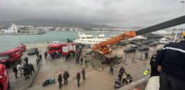 السلطات المغربية تُسابق الزمن لإنقاذ طاقم السفينة الجانحة بسواحل المضيق(صور)
